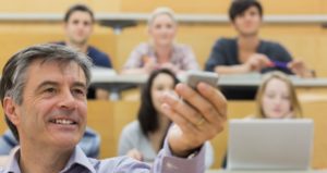 professor in lecture hall