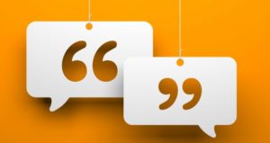 chat symbol with quotation marks