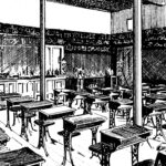 Antique illustration of Amherst college classroom. Credit: iStock.com/ilbusca