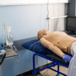 Image of a test dummy in a hospital bed