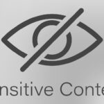 Sensitive content logo showing an icon of an eye crossed out