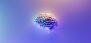 3D rendering of a brain in cool pastels