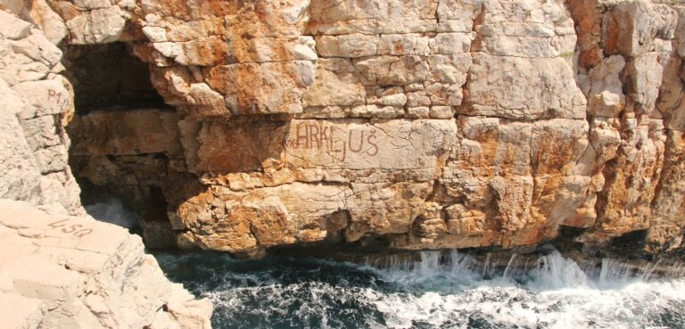 Ocean entrance to Odysseus Cave, island of Mljet, Croatia