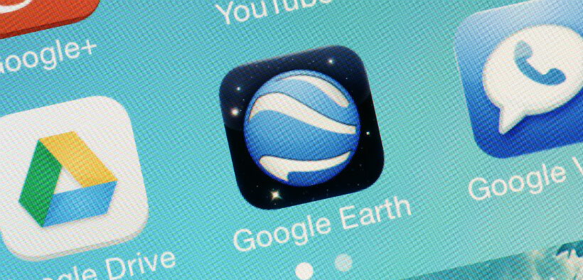 Google Earth icon on a smartphone screen