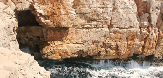 Ocean entrance to Odysseus Cave, island of Mljet, Croatia