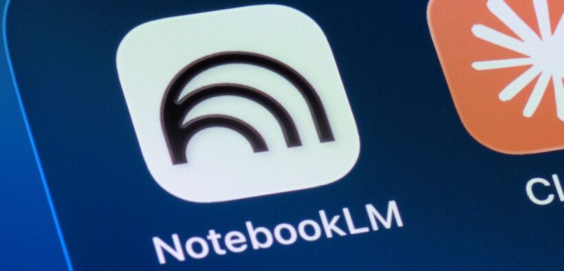 NotebookLM icon on a smartphone screen